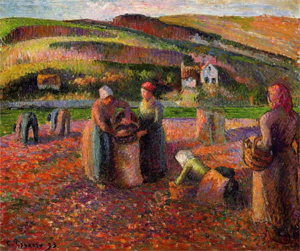 Potato Harvest - Camille Pissarro Paintings